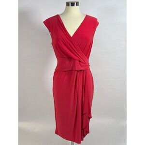 Chaps Fuchsia Pink Faux Wrap Dress - Size Large